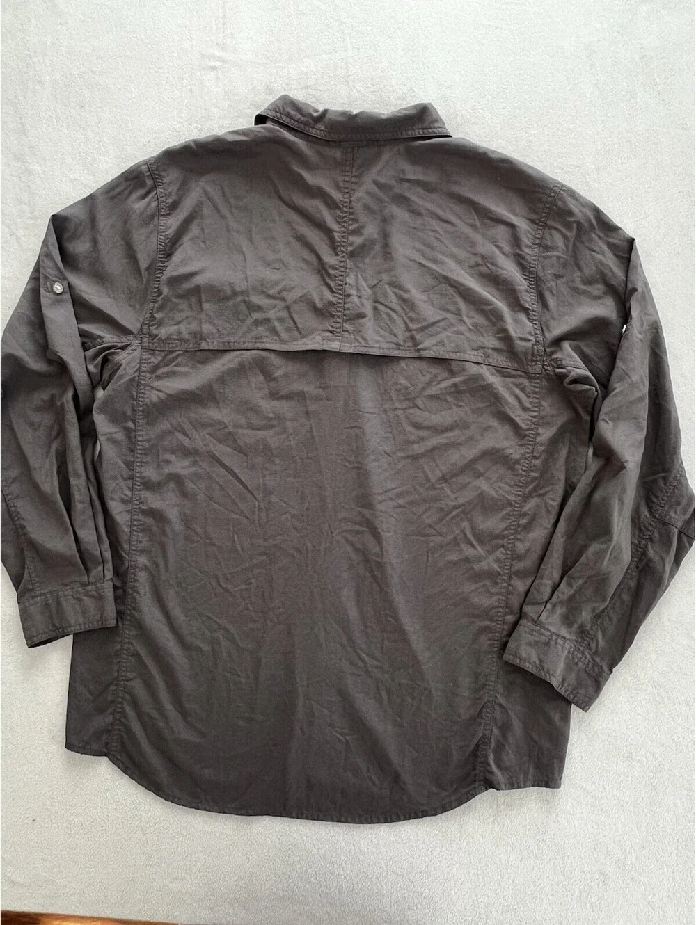 The North Face Long Sleeve Vintage Button Up Gray Men Size Large Vented Outdoor